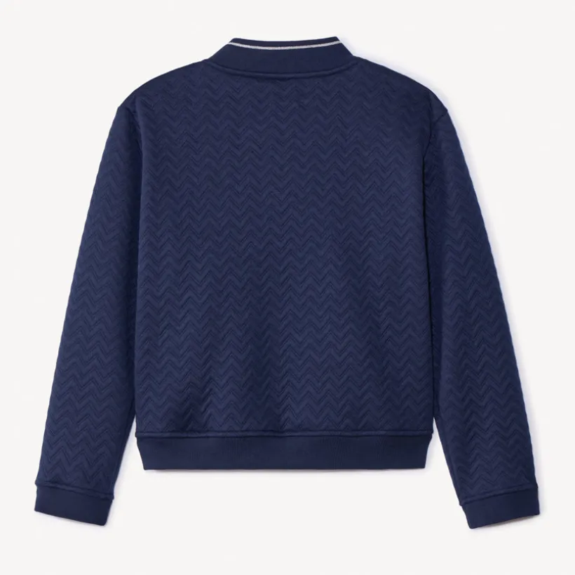 Gilet manches longues à col teddy et broderie pour fille