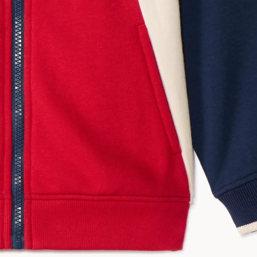 Gilet manches longues effet colorblock avec capuche pour garçon