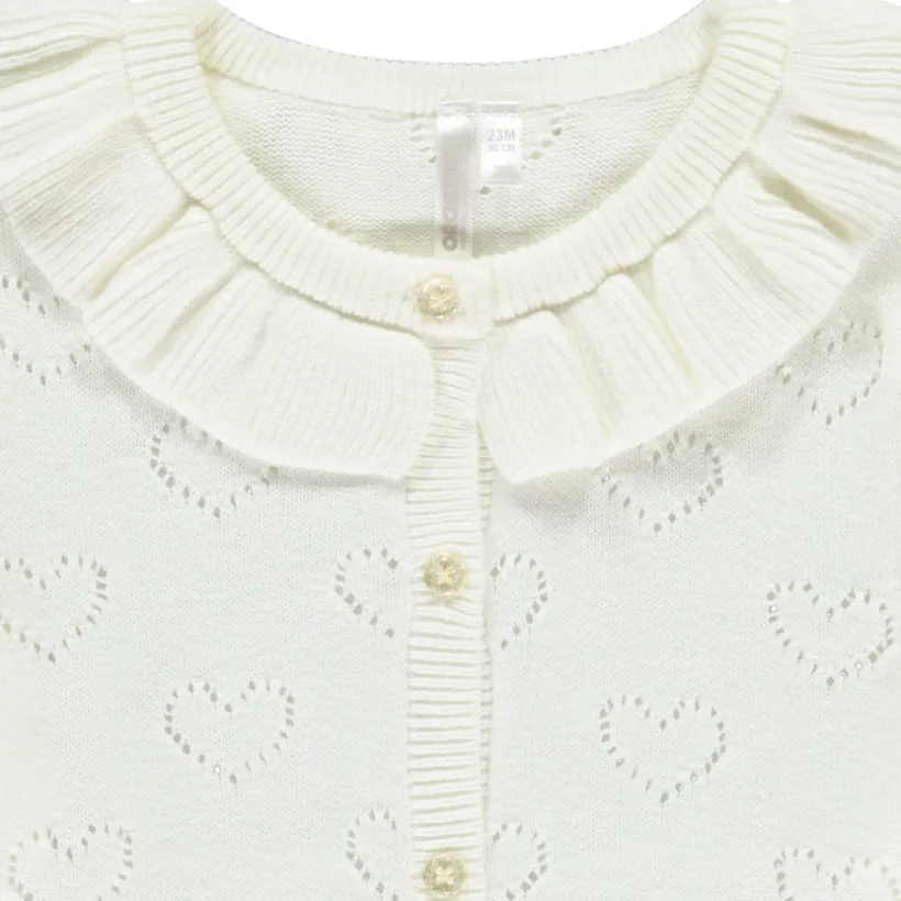 Gilet manches longues en tricot fantaisie pour bébé fille