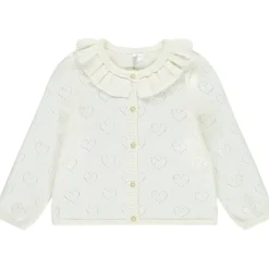 Gilet manches longues en tricot fantaisie pour bébé fille