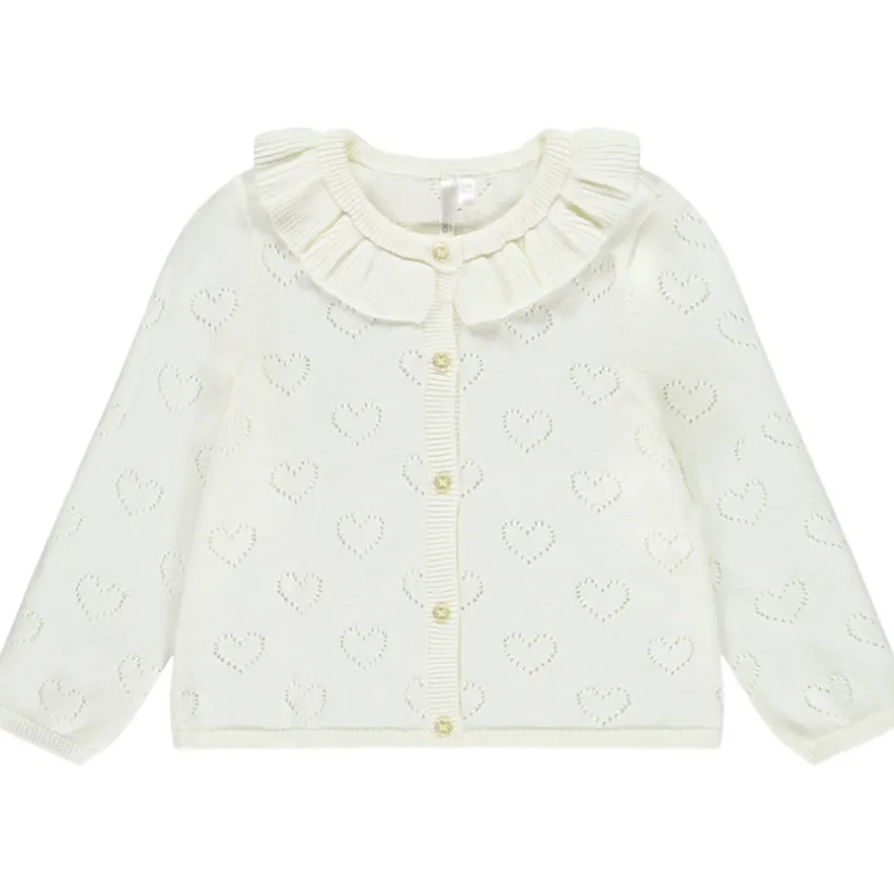 Gilet manches longues en tricot fantaisie pour bébé fille