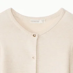 Gilet manches longues en tricot uni pour fille