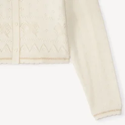 Gilet manches longues en tricot fantaisie pour fille