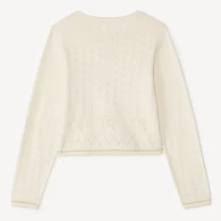Gilet manches longues en tricot fantaisie pour fille