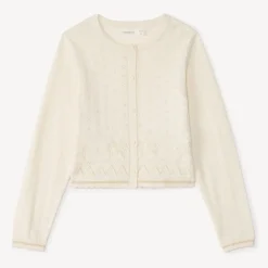 Gilet manches longues en tricot fantaisie pour fille