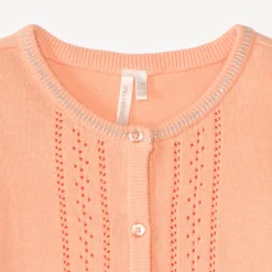 Gilet à manches longues en tricot ajouré pour bébé fille