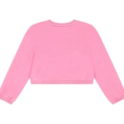 Gilet manches longues en tricot et pointelle pour bébé fille