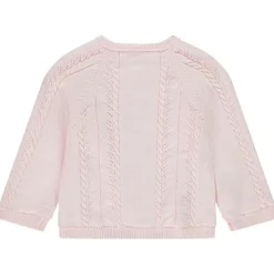Gilet manches longues uni en tricot doublé pour bébé fille
