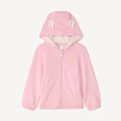 Gilet molleton à capuche ludique pour bébé fille