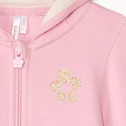 Gilet molleton à capuche ludique pour bébé fille