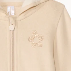 Gilet molleton à capuche ludique pour bébé fille