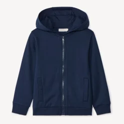 Gilet molleton uni avec capuche pour garçon