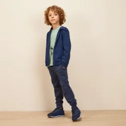 Gilet molleton uni avec capuche pour garçon