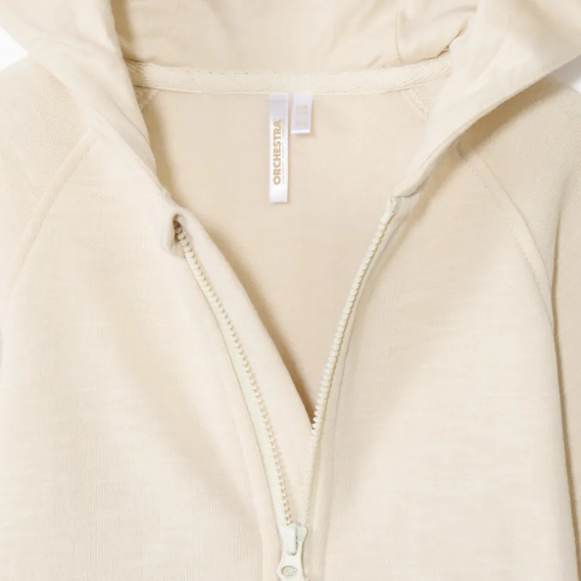 Gilet molleton uni à capuche ourson pour bébé garçon