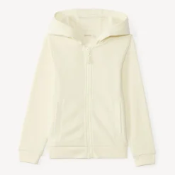 Gilet molleton uni à capuche pour fille