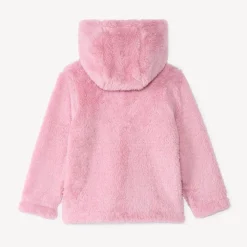 Gilet polaire en sherpa uni avec capuche pour bébé fille