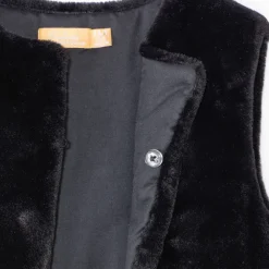 Gilet polaire sans manches uni en fausse-fourrure pour fille