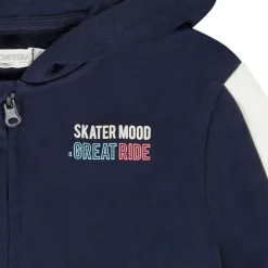 Gilet à print fantaisie en molleton et capuche pour garçon
