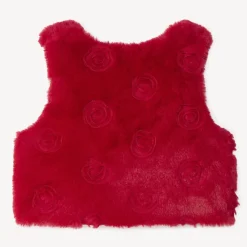 Gilet sans manches effet fourrure à rosaces pour bébé fille