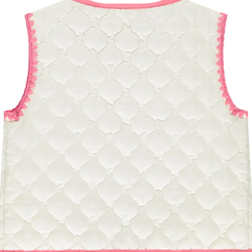 Gilet sans manches en voile brodé fantaisie pour fille