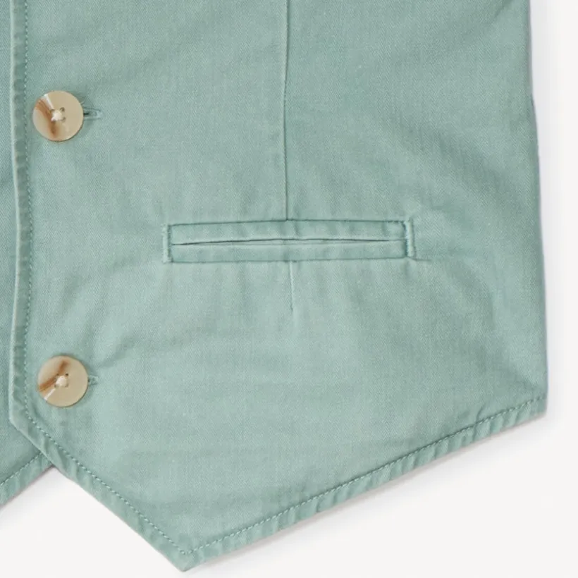 Gilet serveur en toile unie pour garçon