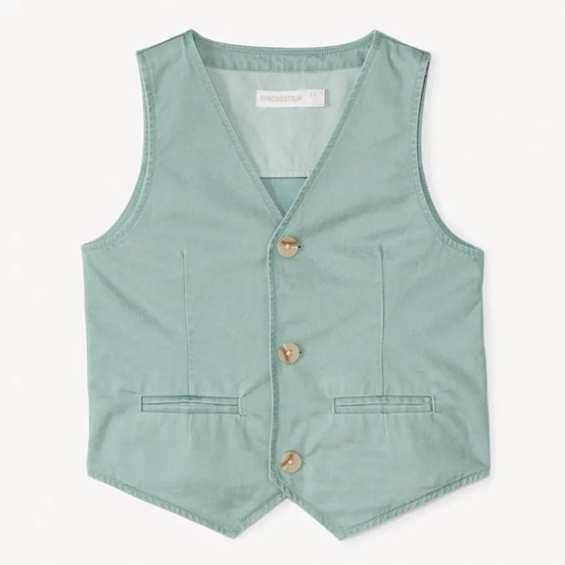 Gilet serveur en toile unie pour garçon