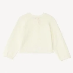 Gilet style boléro en tricot ajouré pour bébé fille