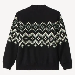 Gilet tricot doublé à motifs jacquard esprit Aztèque pour garçon