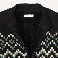 Gilet tricot doublé à motifs jacquard esprit Aztèque pour garçon