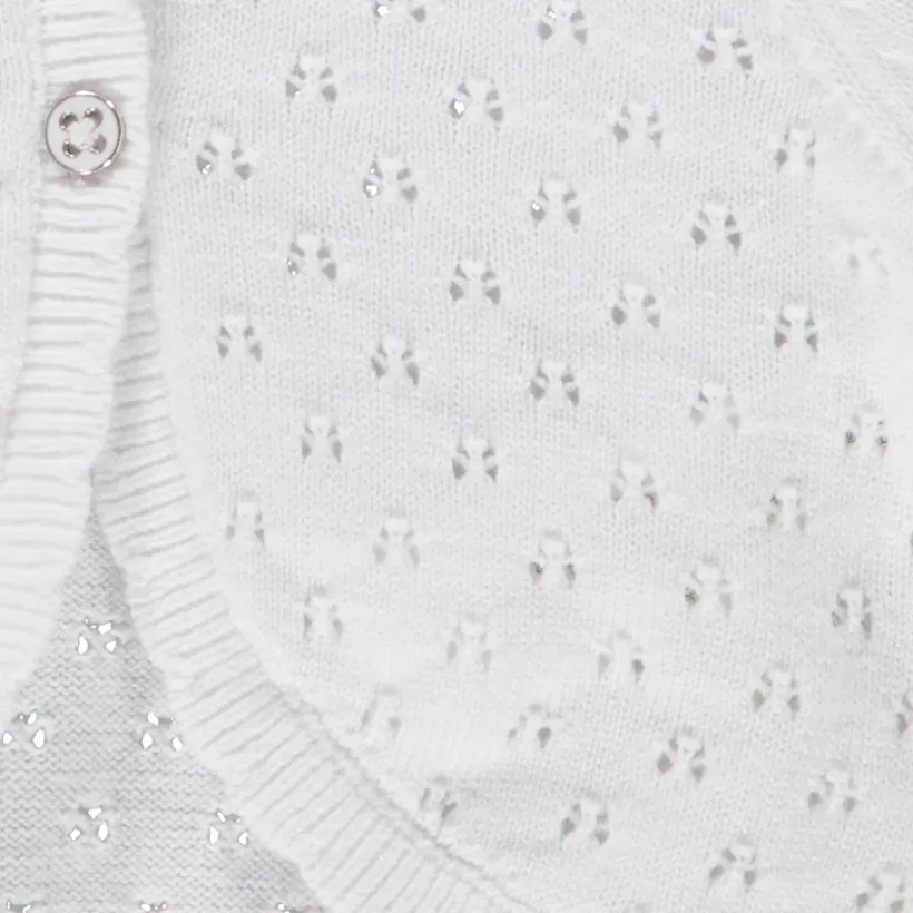 Gilet tricot en maille ajourée pour bébé fille