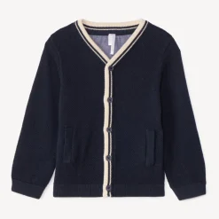 Gilet tricot uni en chambray pour bébé garçon