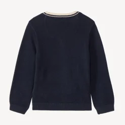 Gilet tricot uni en chambray pour bébé garçon