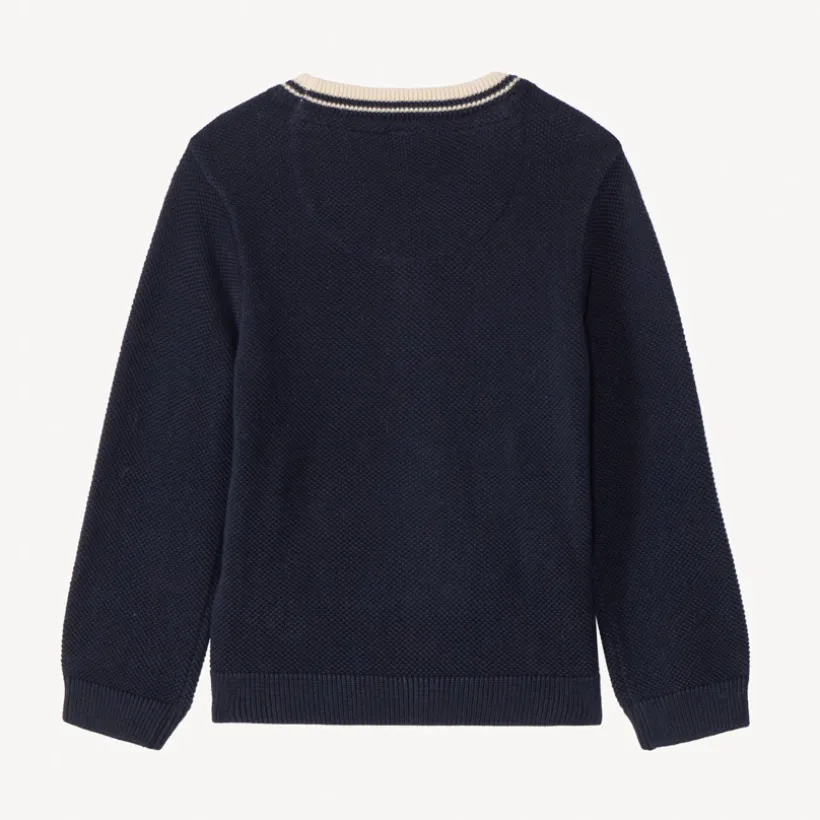 Gilet tricot uni en chambray pour bébé garçon