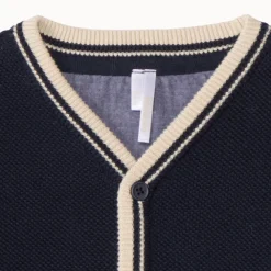 Gilet tricot uni en chambray pour bébé garçon