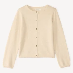Gilet tricot uni fantaisie pour fille