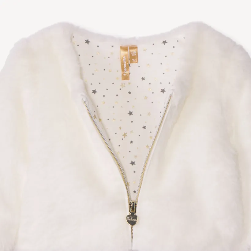 Gilet zippé en fausse fourrure pour bébé fille