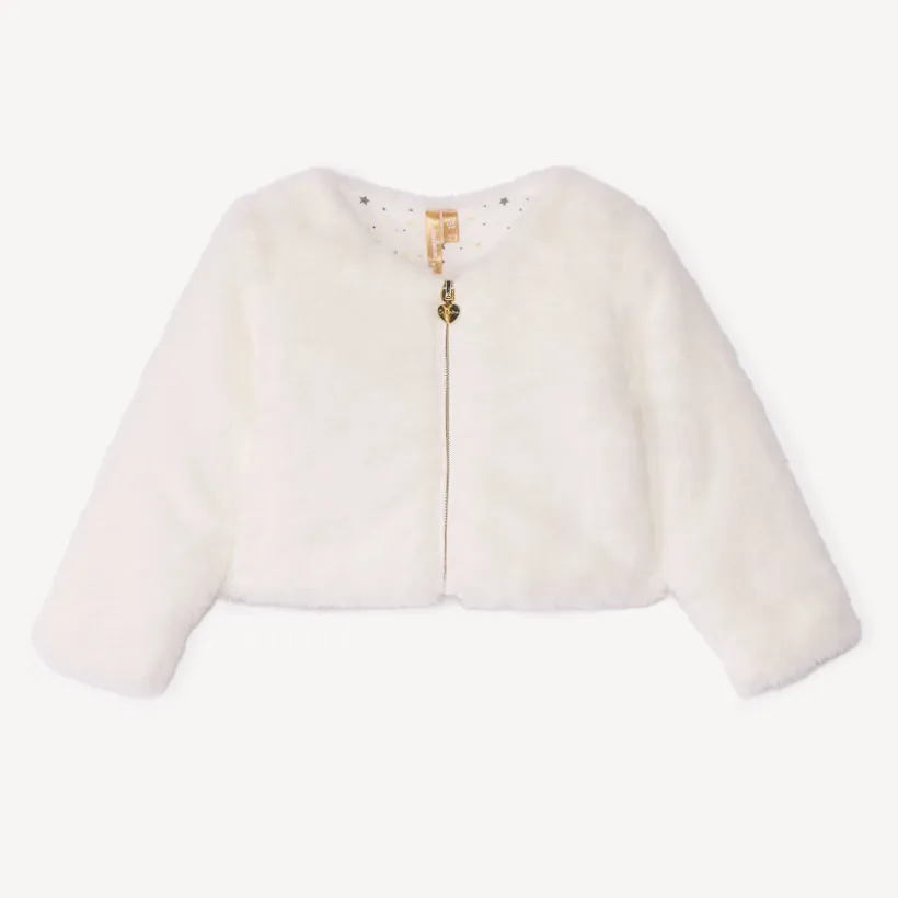 Gilet zippé en fausse fourrure pour bébé fille