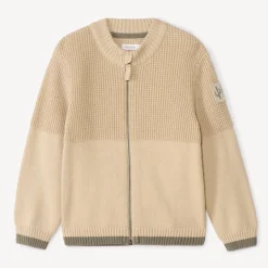 Gilet zippé en tricot fantaisie uni pour garçon