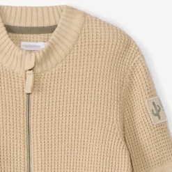 Gilet zippé en tricot fantaisie uni pour garçon