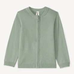 Gilet zippé en tricot uni pour bébé garçon