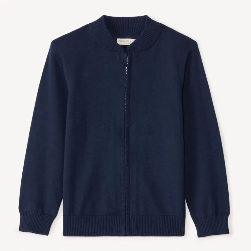 Gilet zippé en tricot uni pour garçon
