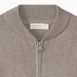 Gilet zippé en tricot uni pour garçon