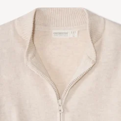 Gilet zippé en tricot uni pour garçon