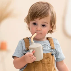 Gobelet d'apprentissage avec paille Sable/Vanille