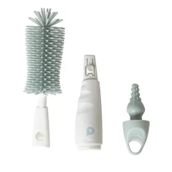 Goupillon 2 en 1 en silicone blanc/vert