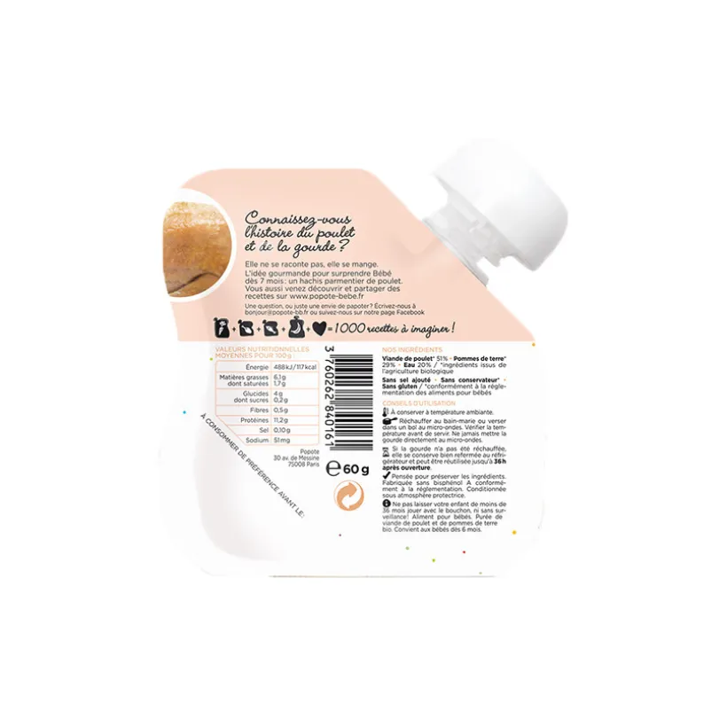 Gourde au poulet bio - 60g