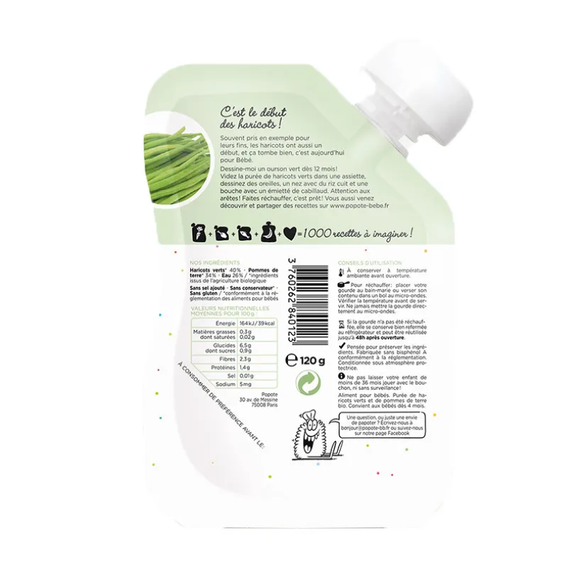 Gourde aux haricots verts bio - 120g