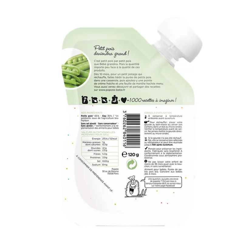 Gourde aux petits pois bio - 120g