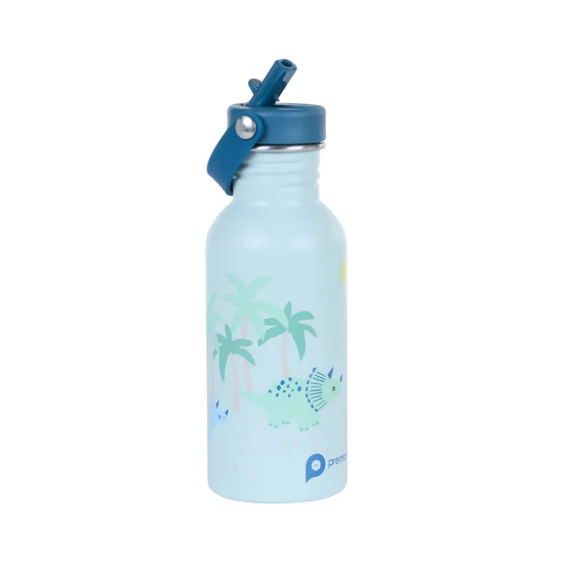 Gourde en inox avec paille Dino Rigolo - 500 ml