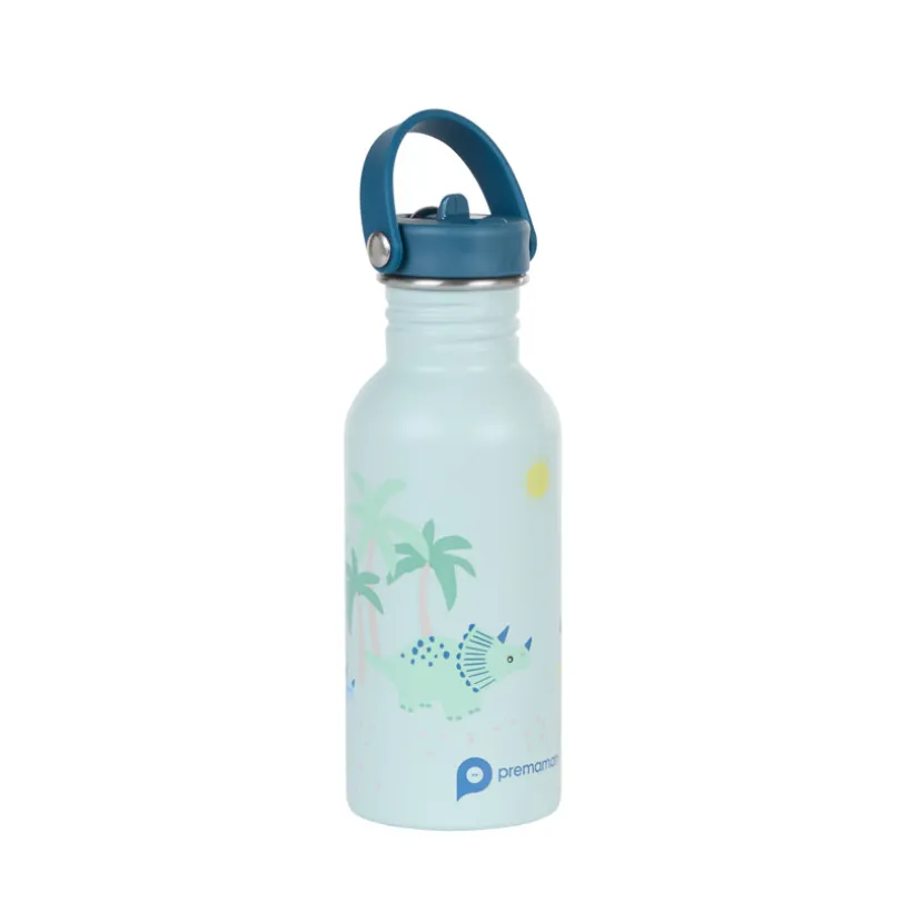 Gourde en inox avec paille Dino Rigolo - 500 ml